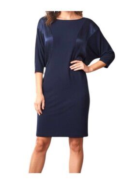 ARMANI EXCHANGE A/X Black Mini Boat Neck Stretch Pullover Dress Size Small